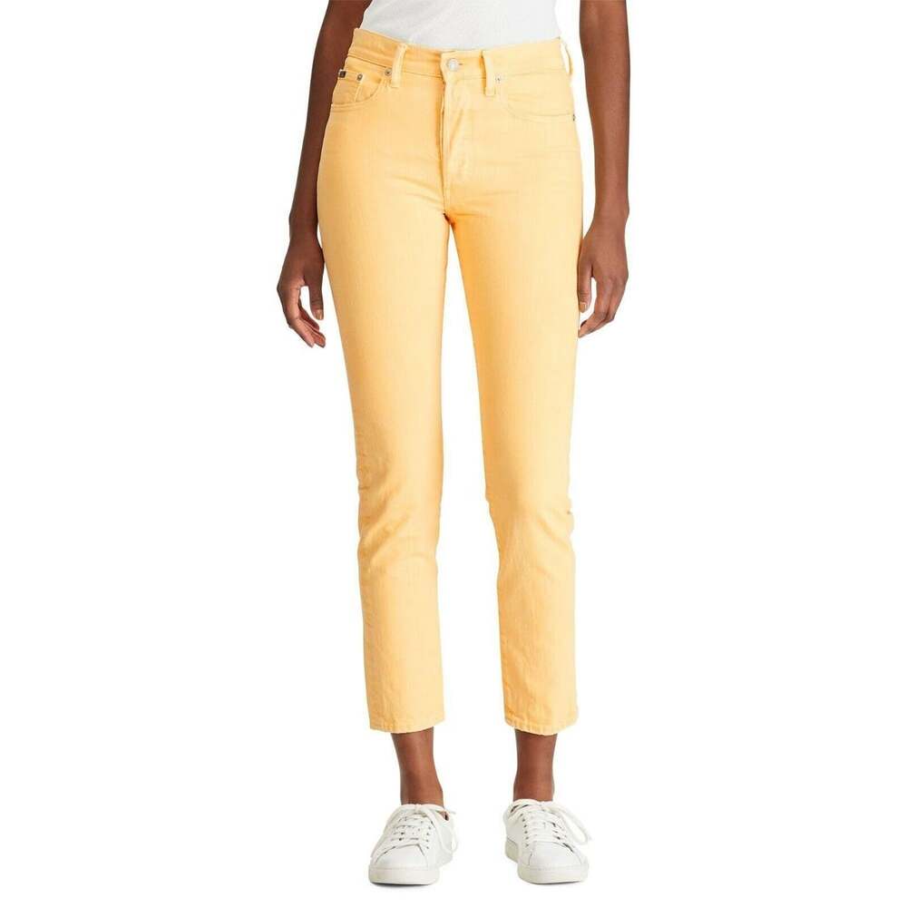 NEW! Polo Ralph Lauren Women's 26 Yellow Callen High-rise Slim Jeans NWT $168 - Picture 2 of 3